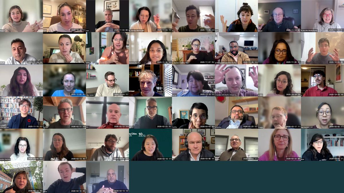 Portrait mosaic of the interview participants from the Canadian democracy listening exercise.